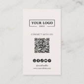 Instagram Social Mediaプロフィ後を追ール写真ベージュ 名刺 (裏面)