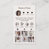 Instagram Social Mediaプロフィ後を追ール写真ベージュ 名刺 (正面)