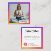 Instagram Social Media Influencerトレンディー写真 スクエア名刺 (正面/裏面)