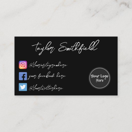 Instagram Twitter手書き名刺 名刺 (正面)