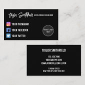 Instagram Twitter書道名刺 名刺 (正面/裏面)