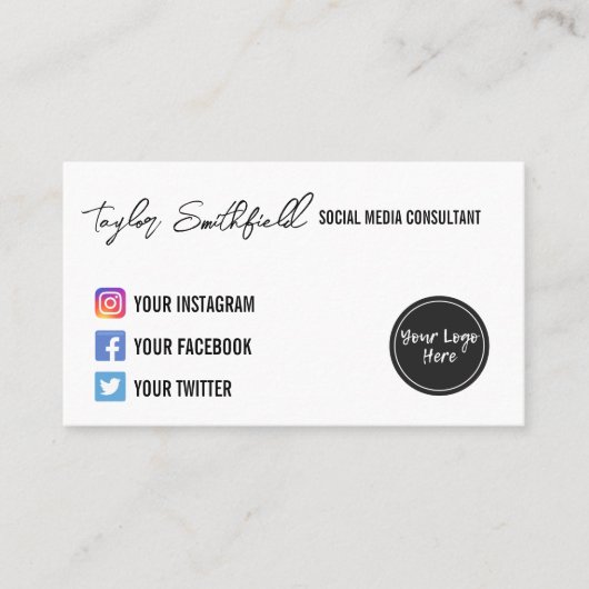 Instagram Twitter書道名刺 名刺 (正面)