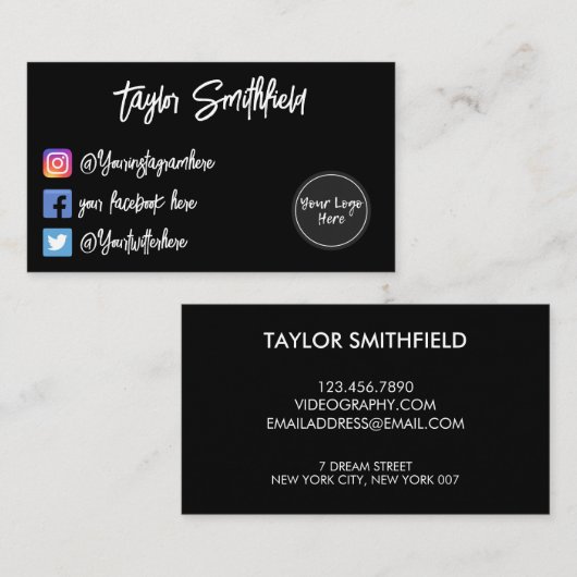 Instagram Twitter Facebookの名刺 名刺 (正面/裏面)