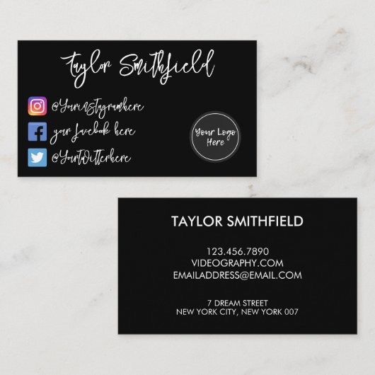 Instagram Twitter Facebookの名刺 名刺 (正面/裏面)