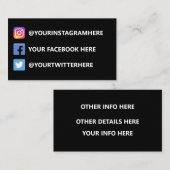 Instagram Twitter Facebook 名刺 (正面/裏面)