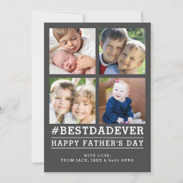 Instagrammed 4 Photo Father's Day Card 招待状