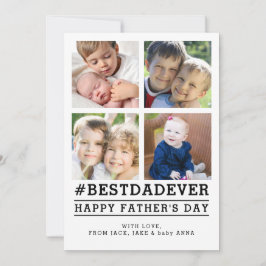 Instagrammed 4 Photo Father's Day Card 招待状
