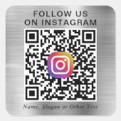 InstagramQRコード シルバー プロモーション スクエアシール (正面)
