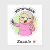Instagranソーシャルメディおもしろいアおばあちゃんプン シール (シート)