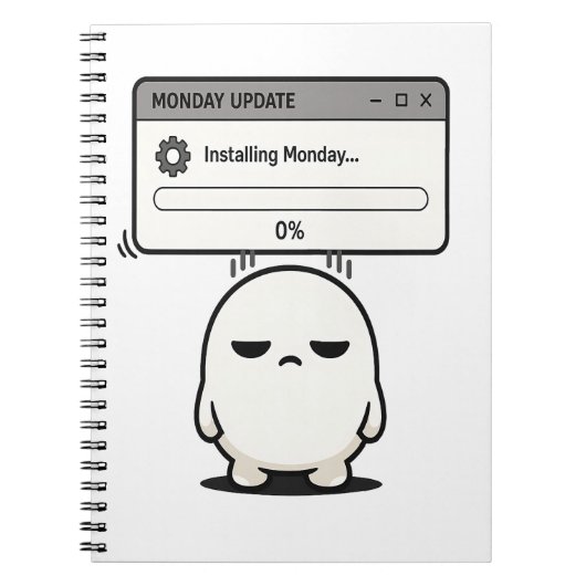 Installing Monday 0% Update - 面白くて可愛い ノートブック (正面)