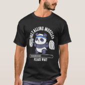 Installing Muscles Please Wait Panda Weight Liftin Tシャツ (正面)