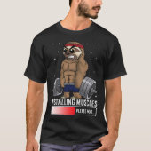 Installing Muscles Please Wait Sloth Gym  Workout Tシャツ (正面)