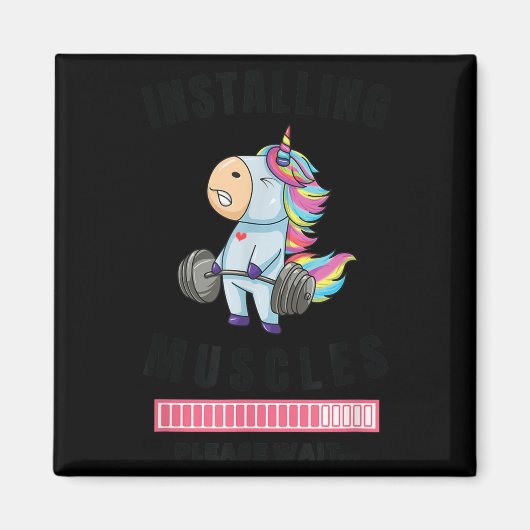 Installing Muscles Unicorn Weight Lifting Fitness  マグネット (正面)