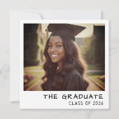 Instant Camera Photo Retro Graduation 案内状 (正面)