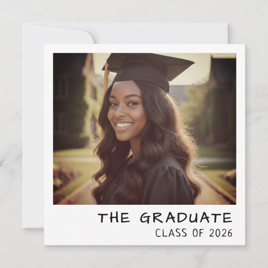 Instant Camera Photo Retro Graduation 案内状 (正面)