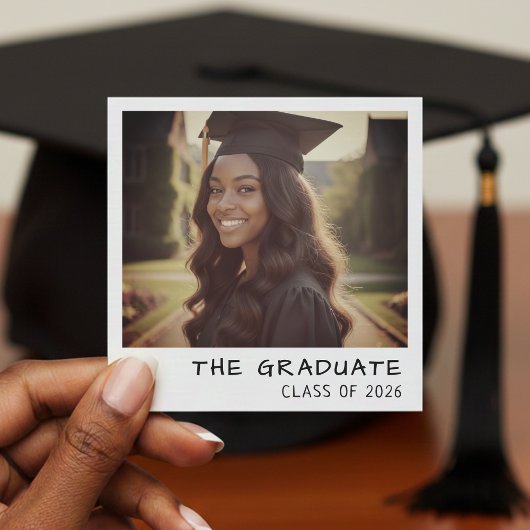 Instant Camera Photo Retro Graduation 案内状