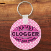 Instant Cloggerが音楽ピンクを追加 キーホルダー (正面)