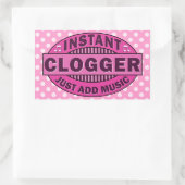 Instant Cloggerが音楽ピンクを追加 長方形シール (バッグ)