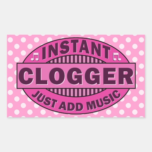 Instant Cloggerが音楽ピンクを追加 長方形シール (正面)