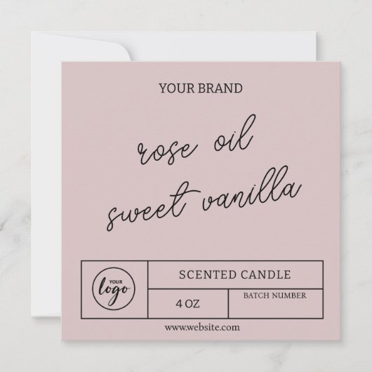 Instant Download モダン Candle Labels 招待状 (正面)