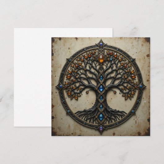 Instant Download Celtic Tree Greeting Card シーズンカード (正面/裏面)