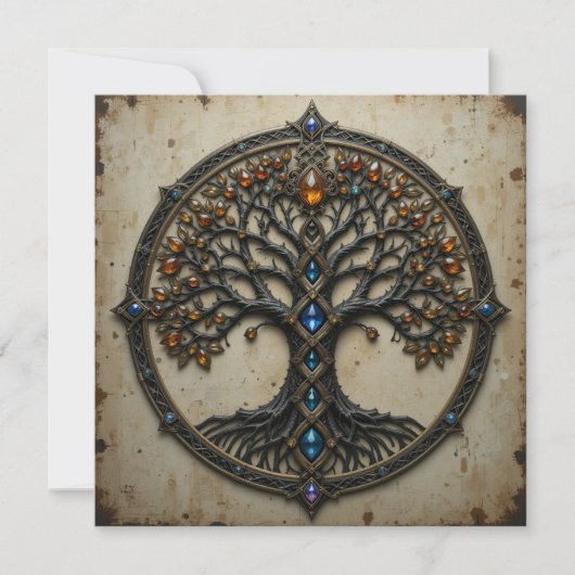 Instant Download Celtic Tree Greeting Card シーズンカード (正面)