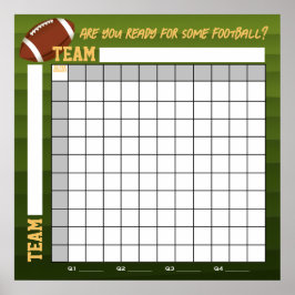 INSTANT DOWNLOAD Football Squares Betting Game ポスター