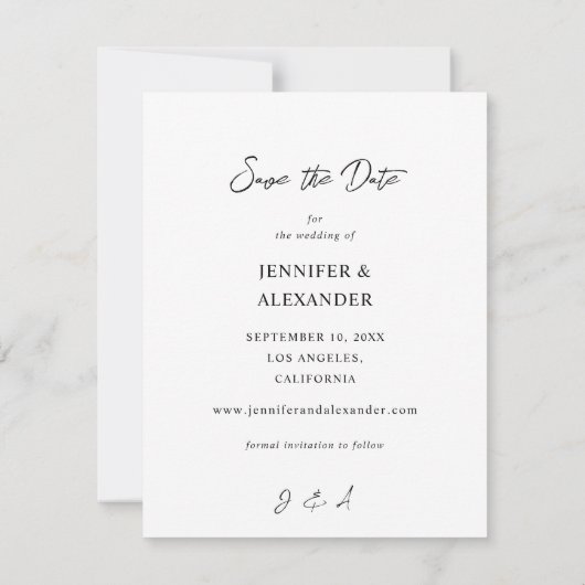Instant Photo 2 Save the Date - White V2 招待状 (裏面)