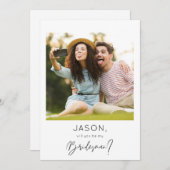 Instant Photo Be My Bridesman Proposal 招待状 (正面/裏面)