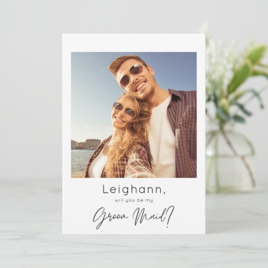 Instant Photo Be My Groom Maid Proposal 招待状 (スタンド正面)