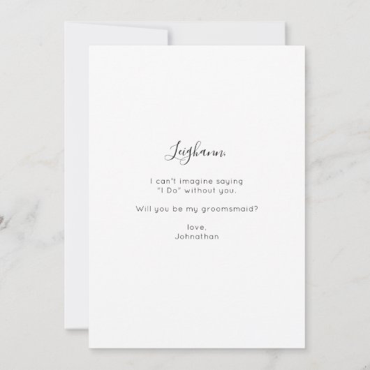 Instant Photo Be My Groomsmaid Proposal 招待状 (裏面)