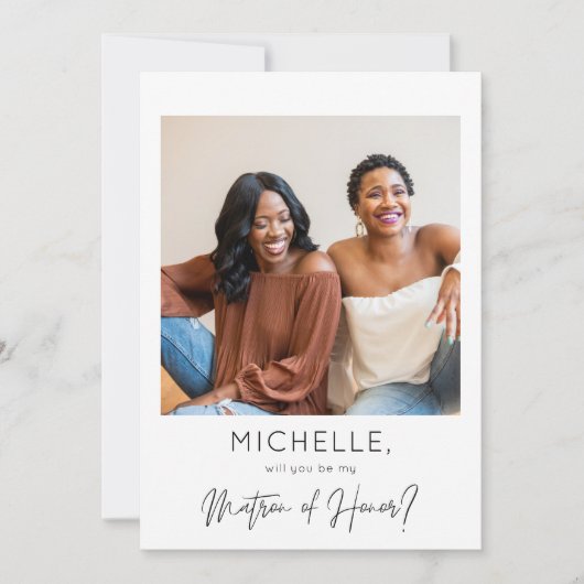 Instant Photo Be My Matron of Honor Proposal 招待状 (正面)