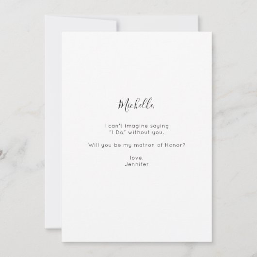 Instant Photo Be My Matron of Honor Proposal 招待状 (裏面)