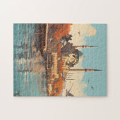 Instantbul Bosphorusコーストトラベルアートヴィンテージジグサ ジグソーパズル (横)