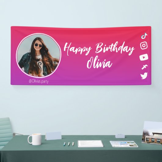 InstapartyまたはBloggerParty誕生日 横断幕 (トレードショー)