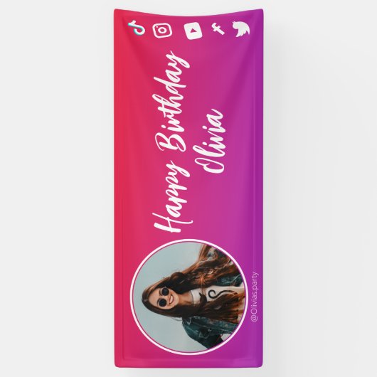InstapartyまたはBloggerParty誕生日 横断幕 (縦)