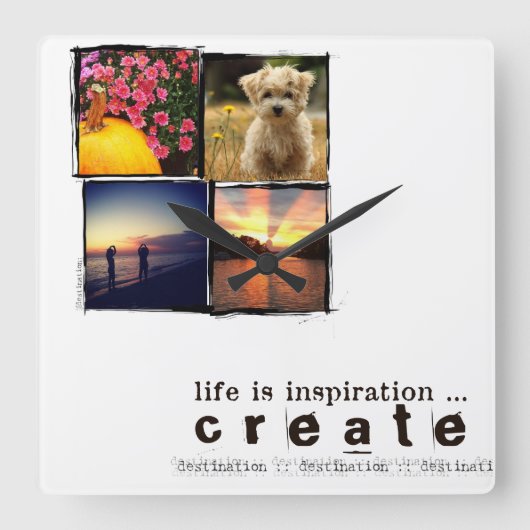 instramのフォトクロック スクエア壁時計 (正面)