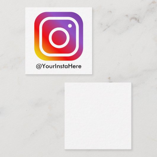 instramビジネスソーシャルメディアモダンミニマル スクエア名刺 (正面/裏面)
