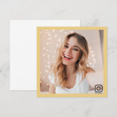 instramビジネスソーシャルメディアモダン金ゴールド 招待状 (正面/裏面)