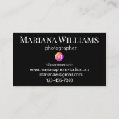 instramフォトグラファー3枚コラージュ黒 名刺 (裏面)