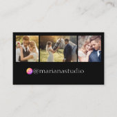 instramフォトグラファー3枚コラージュ黒 名刺 (正面)