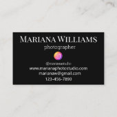 instramフォトグラファー4枚コラージュ黒 名刺 (裏面)