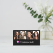 instramフォトグラファー4枚コラージュ黒 名刺 (スタンド正面)