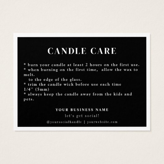 Instruction Candle気に Thank You Photo Card (裏面)