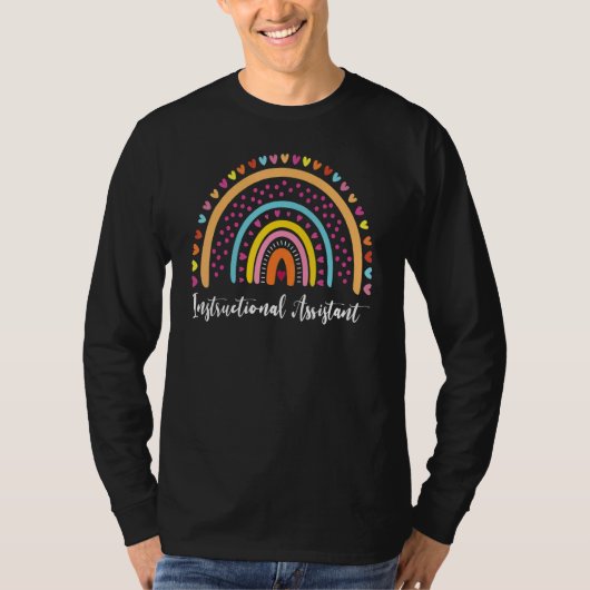 Instructional Assistant Boho Rainbow Graduation Ap Tシャツ (正面)