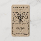 INSTRUCTIONS 気に Boho お洒落 Line Art Kraft 名刺 (正面)