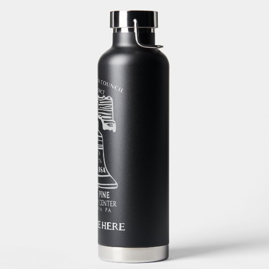 Insulated Water Bottle - Black (Personalized) ウォーターボトル (左面)