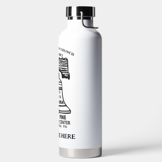 Insulated Water Bottle - White (Personalized) ウォーターボトル (左面)