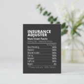Insurance Adjuster Nutrition Facts Funny サンキューカード (スタンド正面)