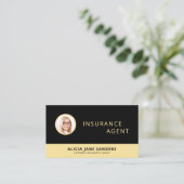 Insurance agent black gold professional photo 名刺 (スタンド正面)